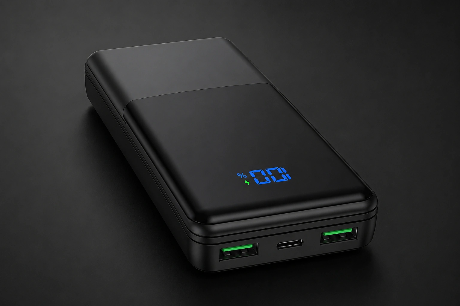 Hochwertiger Powerbank mit Smartphone im Alltag